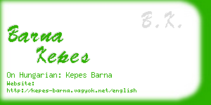 barna kepes business card